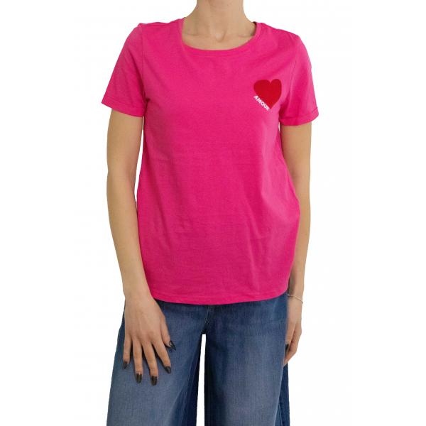 Maglia tinta unita con cuore Only